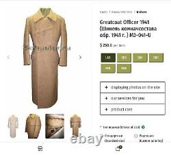 Manteau d'officier soviétique russe de la Seconde Guerre mondiale M43 (Shinel) Schuster