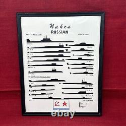 Marine soviétique russe de l'URSS Militaire Sous-marin nucléaire ID Affiche vintage du sous-marin Vesper