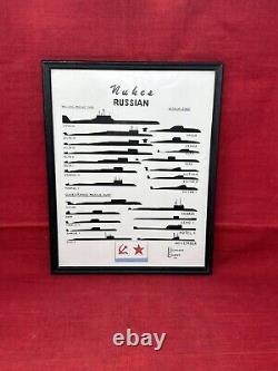 Marine soviétique russe de l'URSS Militaire Sous-marin nucléaire ID Affiche vintage du sous-marin Vesper