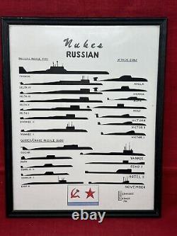 Marine soviétique russe de l'URSS Militaire Sous-marin nucléaire ID Affiche vintage du sous-marin Vesper