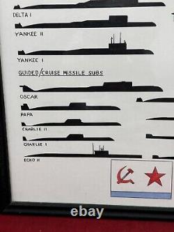 Marine soviétique russe de l'URSS Militaire Sous-marin nucléaire ID Affiche vintage du sous-marin Vesper