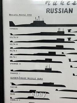 Marine soviétique russe de l'URSS Militaire Sous-marin nucléaire ID Affiche vintage du sous-marin Vesper