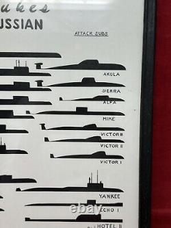 Marine soviétique russe de l'URSS Militaire Sous-marin nucléaire ID Affiche vintage du sous-marin Vesper