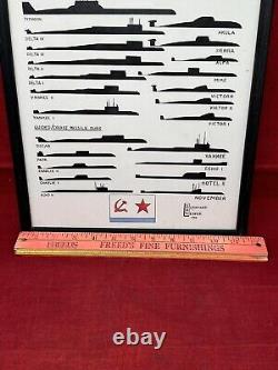 Marine soviétique russe de l'URSS Militaire Sous-marin nucléaire ID Affiche vintage du sous-marin Vesper