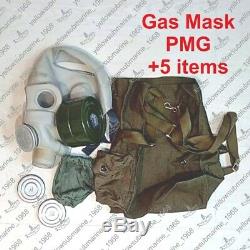 Masque Vintage Soviétique Urss Militaire Russe Pmg Gaz Avec Sac D'origine Taille 1