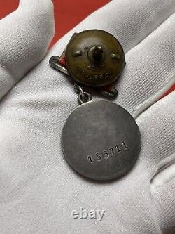 Médaille Badge Ordre en argent sterling de l'URSS de la Seconde Guerre mondiale.