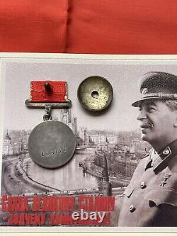 Médaille Badge Ordre en argent sterling de l'URSS de la Seconde Guerre mondiale.