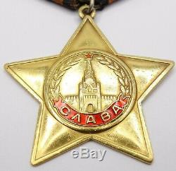 Médaille De Recherche Soviétique En Urss Ordre De La Gloire 1 Re Classe N ° 3769 Avec Coa