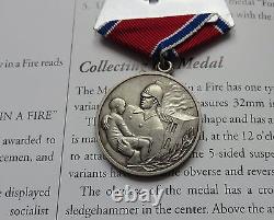 Médaille rare de bravoure dans un incendie soviétique russe CCCP URSS