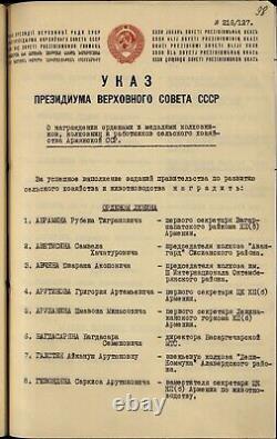 Médaille soviétique russe Ordre de l'Insigne d'Honneur 1944 RECHERCHE Académique arménienne