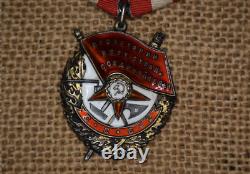 Médaillon Étoile Rouge Argent de la Russie Soviétique URSS CCCP Insigne Ordre de la Bannière Rouge