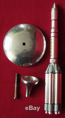 Modèle En Métal Soviétique Space Rocket Statue Proton Urss Russe Vintage
