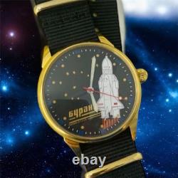 Montre Raketa Vintage Mécanique Spoutnik Buran URSS Russe Poignet Soviétique Homme