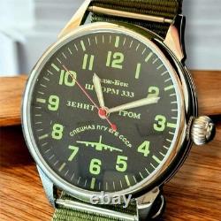 Montre Raketa Vintage Mécanique Tempête Aviateur URSS Russe Poignet Soviétique Homme