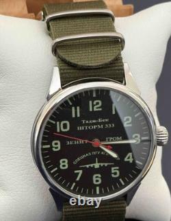 Montre Raketa Vintage Mécanique Tempête Aviateur URSS Russe Poignet Soviétique Homme