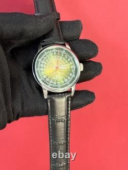 Montre Raketa automatique 24 h pour homme russe soviétique URSS Polar Day verte