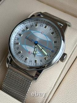 Montre Rakets 24h Mécanique Poignet Polar Argent Hommes NOUVEAU Russe Soviétique URSS Bracelet