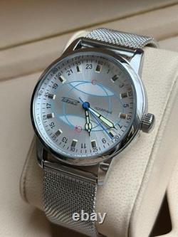 Montre Rakets 24h Mécanique Poignet Polar Argent Hommes NOUVEAU Russe Soviétique URSS Bracelet