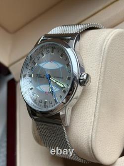 Montre Rakets 24h Mécanique Poignet Polar Argent Hommes NOUVEAU Russe Soviétique URSS Bracelet