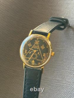 Montre Vintage Maçonnique Mécanique Poljot URSS Russe Soviétique Deluxe Slim pour Homme