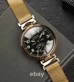 Montre Vintage Molniya mécanique soviétique russe de l'URSS Molnija pour homme avec bracelet en cuir