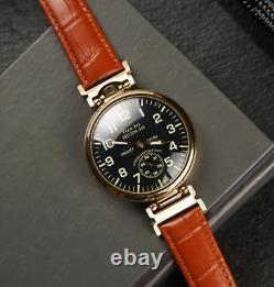 Montre Vintage Molniya mécanique soviétique russe de l'URSS Molnija pour homme avec bracelet en cuir