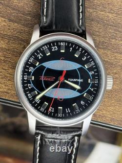 Montre Vintage Raketa 24h Automatique Poignet Homme Russe Soviétique URSS Bracelet Polaire
