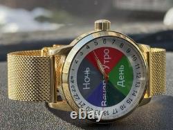 Montre Vintage Raketa 24h Automatique Poignet Homme Russe Soviétique URSS Jour Polaire