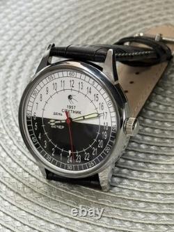 Montre Vintage Raketa 24h Mécanique Poignet Homme Soviétique URSS Jour Polaire Russe Rare