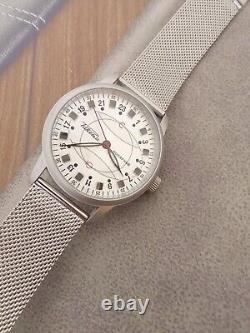 Montre Vintage Raketa 24h Polar Automatique pour Homme Russe Cadran Soviétique Rare de l'URSS des années 20