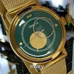Montre Vintage Raketa Mécanique Lune Soleil Copernic Soviétique URSS Russe Homme Dorée