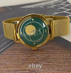 Montre Vintage Raketa Mécanique Lune Soleil Copernic Soviétique URSS Russe Homme Dorée
