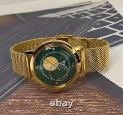 Montre Vintage Raketa Mécanique Lune Soleil Copernic Soviétique URSS Russe Homme Dorée