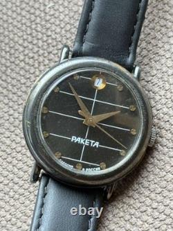 Montre Vintage Raketa Mécanique Poignet Homme Russe Soviétique URSS Jour Rare Ancienne