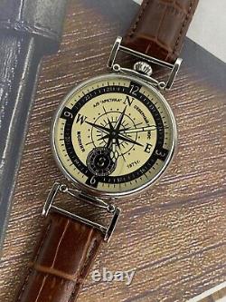 Montre boussole mécanique Vintage Molniya pour homme de l'URSS soviétique russe avec bracelet Nato