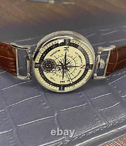 Montre boussole mécanique Vintage Molniya pour homme de l'URSS soviétique russe avec bracelet Nato