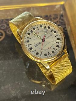 Montre-bracelet mécanique 24h pour homme, russe soviétique URSS Polar Golden Raketa

 <br/>
 
