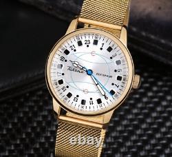 Montre-bracelet mécanique Vintage Raketa 24h Polar pour homme rare de l'Union soviétique russe URSS