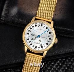 Montre-bracelet mécanique Vintage Raketa 24h Polar pour homme rare de l'Union soviétique russe URSS