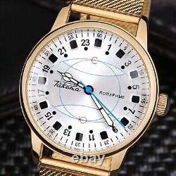 Montre-bracelet mécanique Vintage Raketa 24h Polar pour homme rare de l'Union soviétique russe URSS