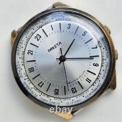 Montre-bracelet soviétique RAKETA vintage 24 heures Pôle Antarctique URSS 2623H