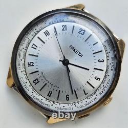 Montre-bracelet soviétique RAKETA vintage 24 heures Pôle Antarctique URSS 2623H
