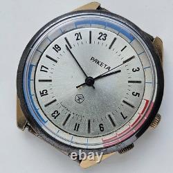 Montre-bracelet soviétique russe RAKETA vintage 24 HEURES POLAIRE ANTARCTIQUE URSS 2623H