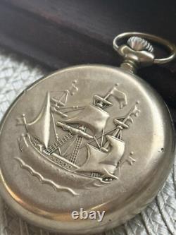 Montre de poche vintage Molniya mécanique navire soviétique russe URSS rare ancienne
