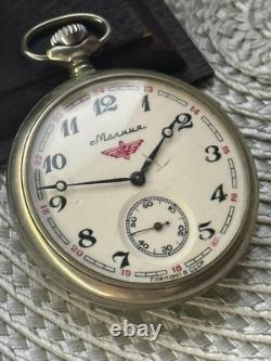 Montre de poche vintage Molniya mécanique navire soviétique russe URSS rare ancienne