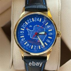 Montre mécanique 24h Antarctique carte russe homme soviétique URSS Raketa bleue rare