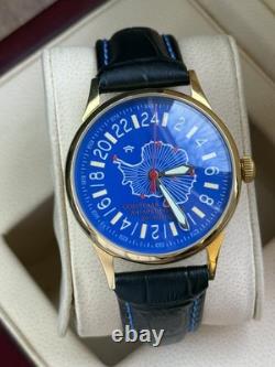 Montre mécanique 24h Antarctique carte russe homme soviétique URSS Raketa bleue rare