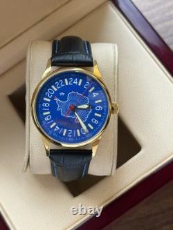 Montre mécanique 24h Antarctique carte russe homme soviétique URSS Raketa bleue rare