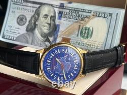 Montre mécanique 24h Antarctique russe homme jour soviétique rare URSS Raketa bleu
