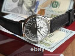 Montre mécanique 24h Sputnik russe jour nuit homme soviétique rare URSS Raketa bracelet